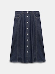 Mint Velvet Blue Denim Midi Skirt - Image 7 of 8