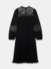 Mint Velvet Black Embellished Midi Dress - Image 6 of 7