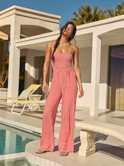 Friends Like These Red Sleeveless Jersey Jumpsuit - Image 3 of 5