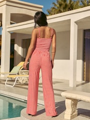 Friends Like These Red Sleeveless Jersey Jumpsuit - Image 4 of 5