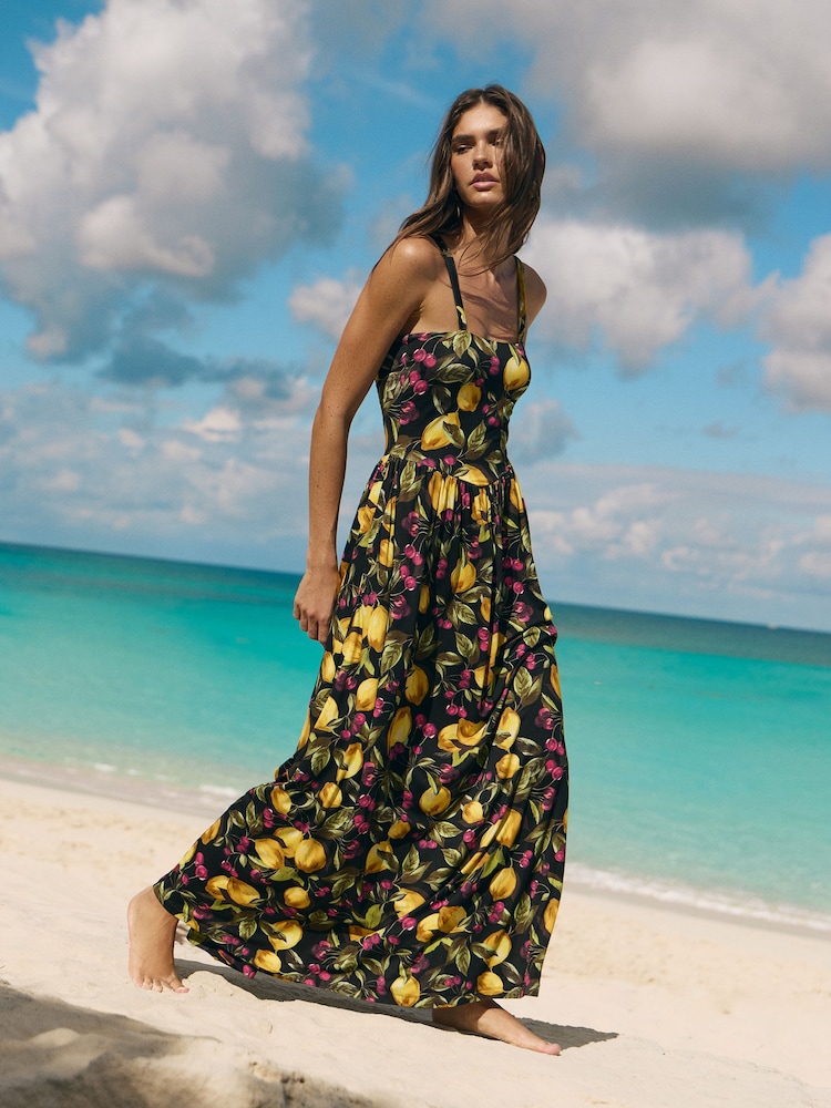 Friends Like These Lemon Yellow Sleeveless Jersey Maxi Dress - Image 1 of 4