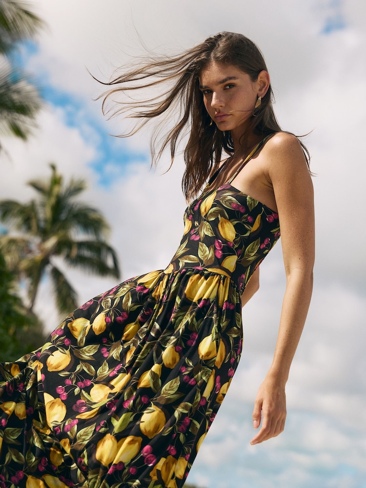 Friends Like These Lemon Yellow Sleeveless Jersey Maxi Dress - Image 2 of 4