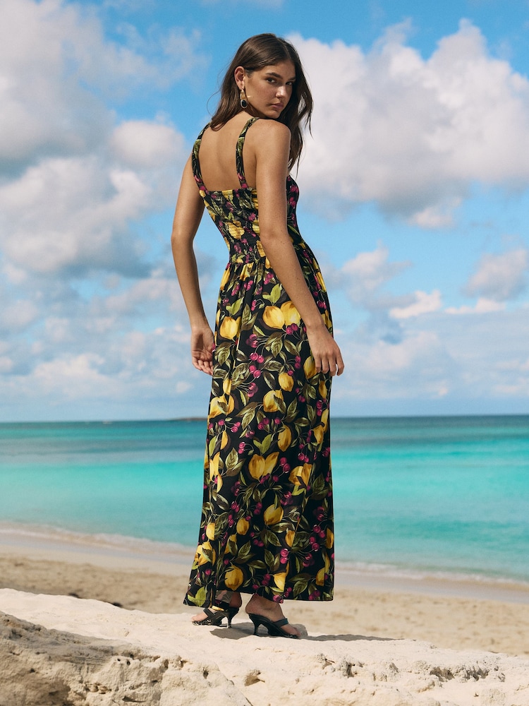 Friends Like These Lemon Yellow Sleeveless Jersey Maxi Dress - Image 4 of 4