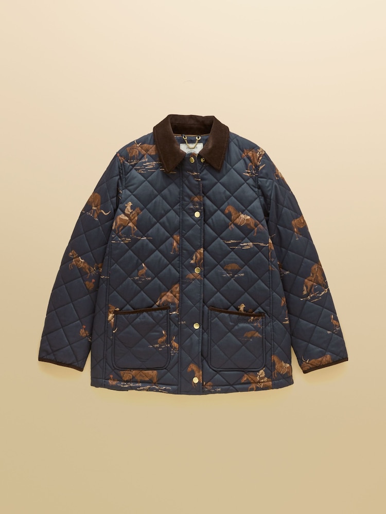 Highgrove Navy Diamond Quilted Jacket - Image 10 of 10 Highgrove Navy Diamond Quilted Jacket - Image 10 of 10