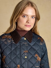 Highgrove Navy Diamond Quilted Jacket - Image 4 of 10