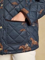 Highgrove Navy Diamond Quilted Jacket - Image 5 of 10
