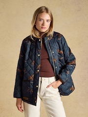 Highgrove Navy Diamond Quilted Jacket - Image 6 of 10