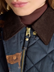 Highgrove Navy Diamond Quilted Jacket - Image 7 of 10