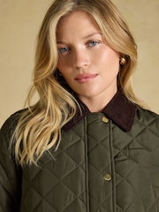 Khaki Zeleno - Highgrove Diamond Quilted Jacket - Slika 3 od 12