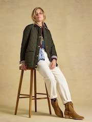 Khaki Zeleno - Highgrove Diamond Quilted Jacket - Slika 4 od 12
