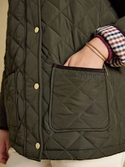 Khaki Zeleno - Highgrove Diamond Quilted Jacket - Slika 5 od 12