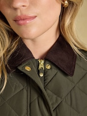 Khaki Zeleno - Highgrove Diamond Quilted Jacket - Slika 7 od 12