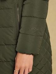 Joules – Aspen – wasserabweisender, langer, wattierter Mantel mit Kapuze aus Kunstpelz - Bild 4 von 13