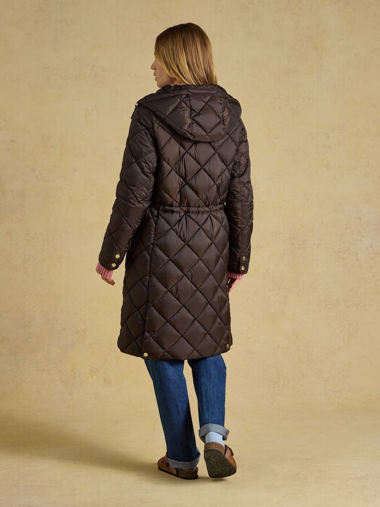 Chessington Showerproof Longline Diamond Quilted Coat with Hood - 10суретінің 2 суреті Chessington Showerproof Longline Diamond Quilted Coat with Hood - 10суретінің 2 суреті