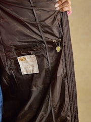 Chessington Showerproof Longline Diamond Quilted Coat with Hood - 10суретінің 7 суреті