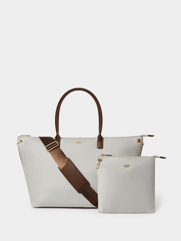 Osprey London The Voyage Nylon Weekender Bag in Silver Grey - Image 1 of 5 Osprey London The Voyage Nylon Weekender Bag in Silver Grey - Image 1 of 5