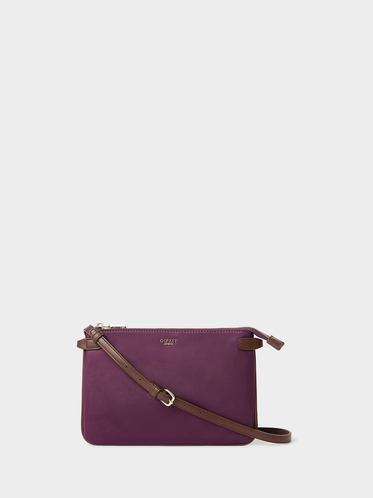 Osprey London Purple The Voyage Small Nylon Cross-Body Bag - Image 1 of 5 Osprey London Purple The Voyage Small Nylon Cross-Body Bag - Image 1 of 5