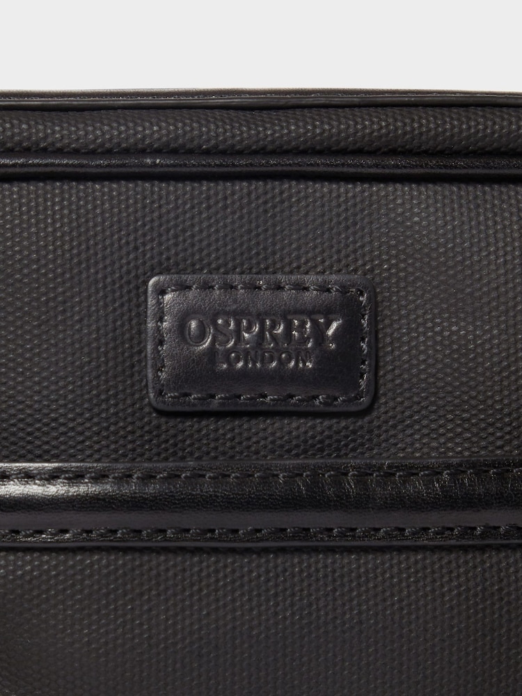 Osprey London The Frontline Waxed Canvas & Leather Black Messenger Bag - Image 5 of 5 Osprey London The Frontline Waxed Canvas & Leather Black Messenger Bag - Image 5 of 5