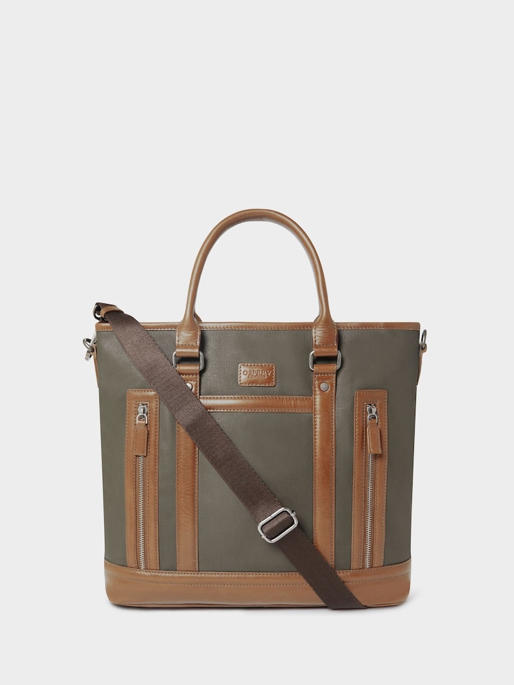 Osprey London Green The Frontline Large Waxed Canvas & Leather Workbag - Image 1 of 6 Osprey London Green The Frontline Large Waxed Canvas & Leather Workbag - Image 1 of 6