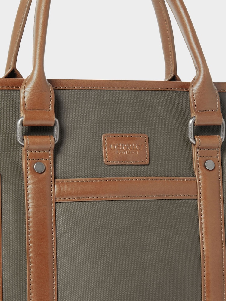 Osprey London Green The Frontline Large Waxed Canvas & Leather Workbag - Image 6 of 6 Osprey London Green The Frontline Large Waxed Canvas & Leather Workbag - Image 6 of 6