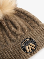 Superdry Green Cable Luxe Knit Beanie Hat - Image 2 of 3