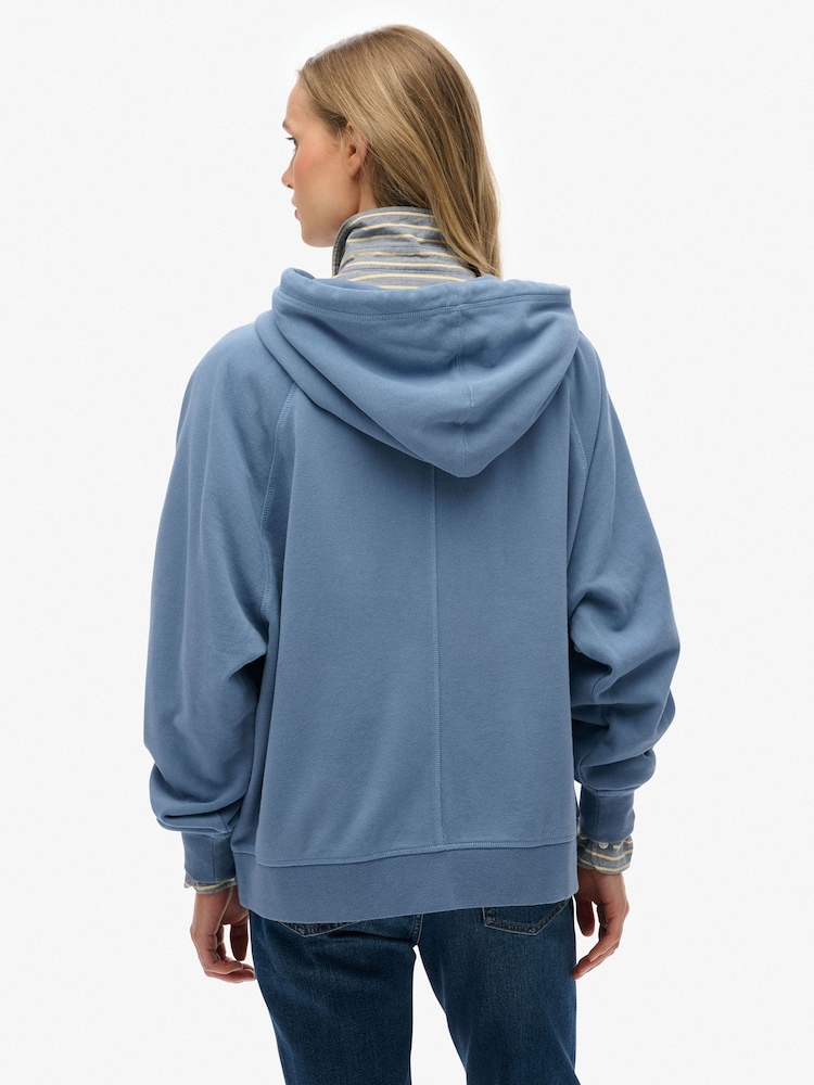 Superdry Blue Studios Relaxed Zip Hoodie - Image 2 of 7 Superdry Blue Studios Relaxed Zip Hoodie - Image 2 of 7