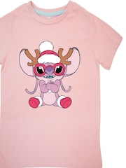 Brands In Pink Disney Lilo & Stitch Angel Christmas Look Pyjamas - Image 4 of 4