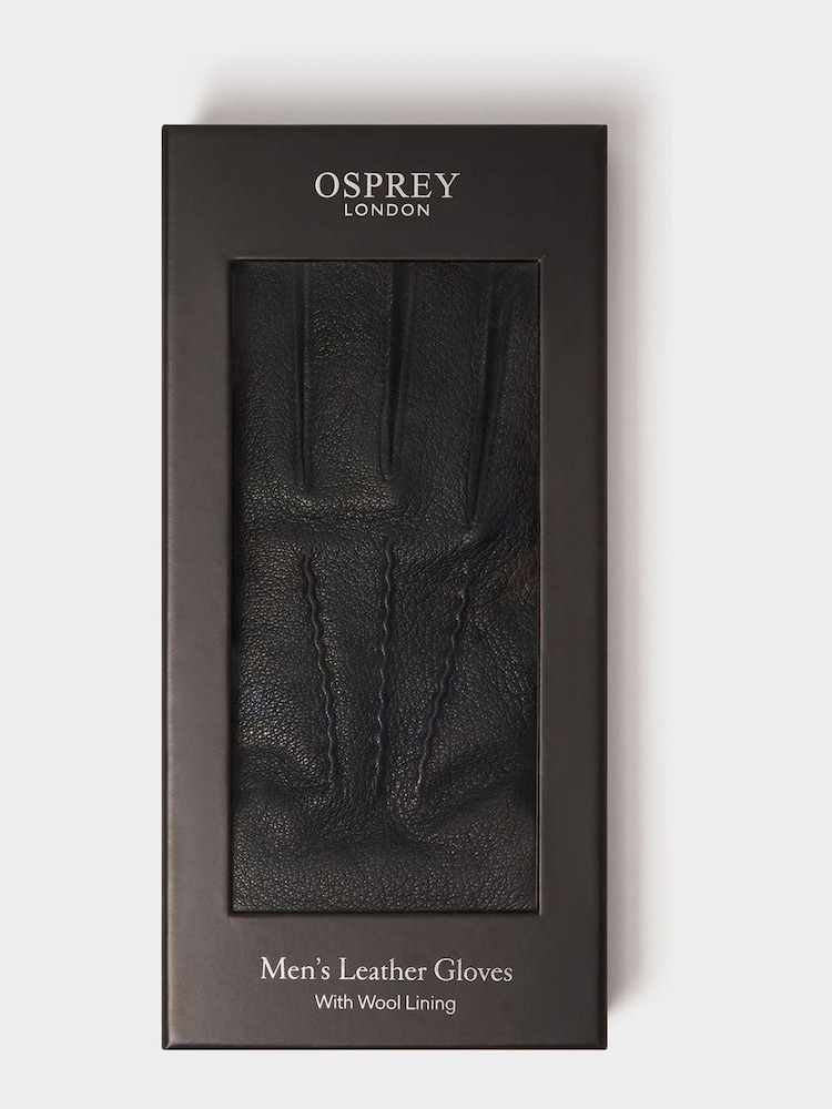 Osprey London The Alfie Leather Black Gloves - Image 2 of 5 Osprey London The Alfie Leather Black Gloves - Image 2 of 5
