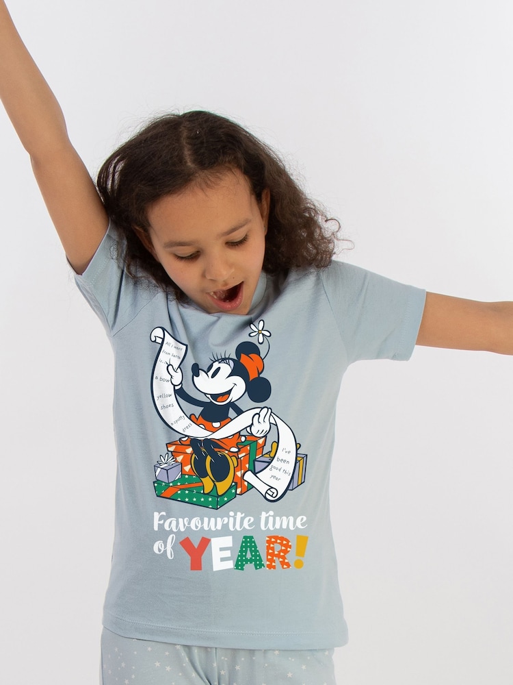 Brands In Blue Disney Minnie Mouse Favourite Time Of The Year Christmas Pyjamas - Image 1 of 4 Brands In Blue Disney Minnie Mouse Favourite Time Of The Year Christmas Pyjamas - Image 1 of 4