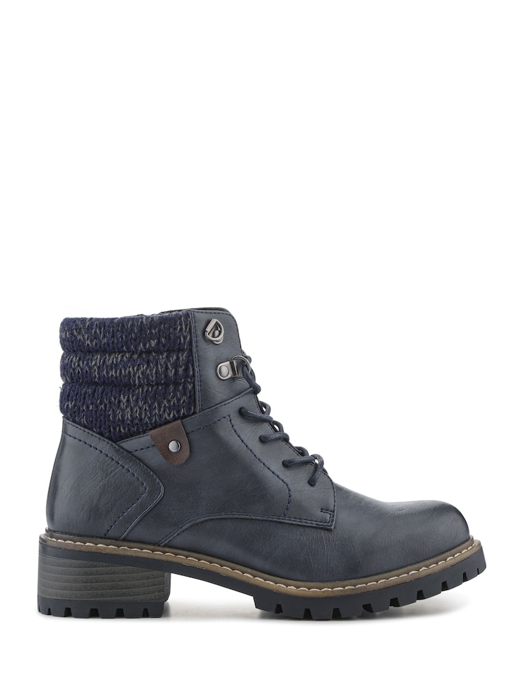 Pavers Blue Wide Fit Grippy Ankle Boots - Image 2 of 5 Pavers Blue Wide Fit Grippy Ankle Boots - Image 2 of 5