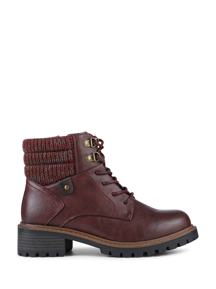 Pavers Red Wide Fit Grippy Ankle Boots - Image 1 of 5 Pavers Red Wide Fit Grippy Ankle Boots - Image 1 of 5
