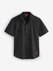HUGO Black Ellino Camp Collar Shirt - Image 5 of 5