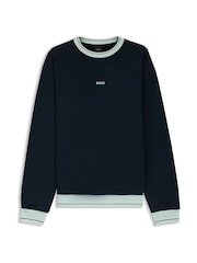BOSS Blue Regular Fit Logo Sweat Top - Image 1 of 1