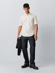 BOSS White Rash Regular Fit Logo Short Sleeve Shirt - Image 2 of 6