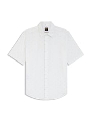 BOSS White Rash Regular Fit Logo Short Sleeve Shirt - Image 6 of 6
