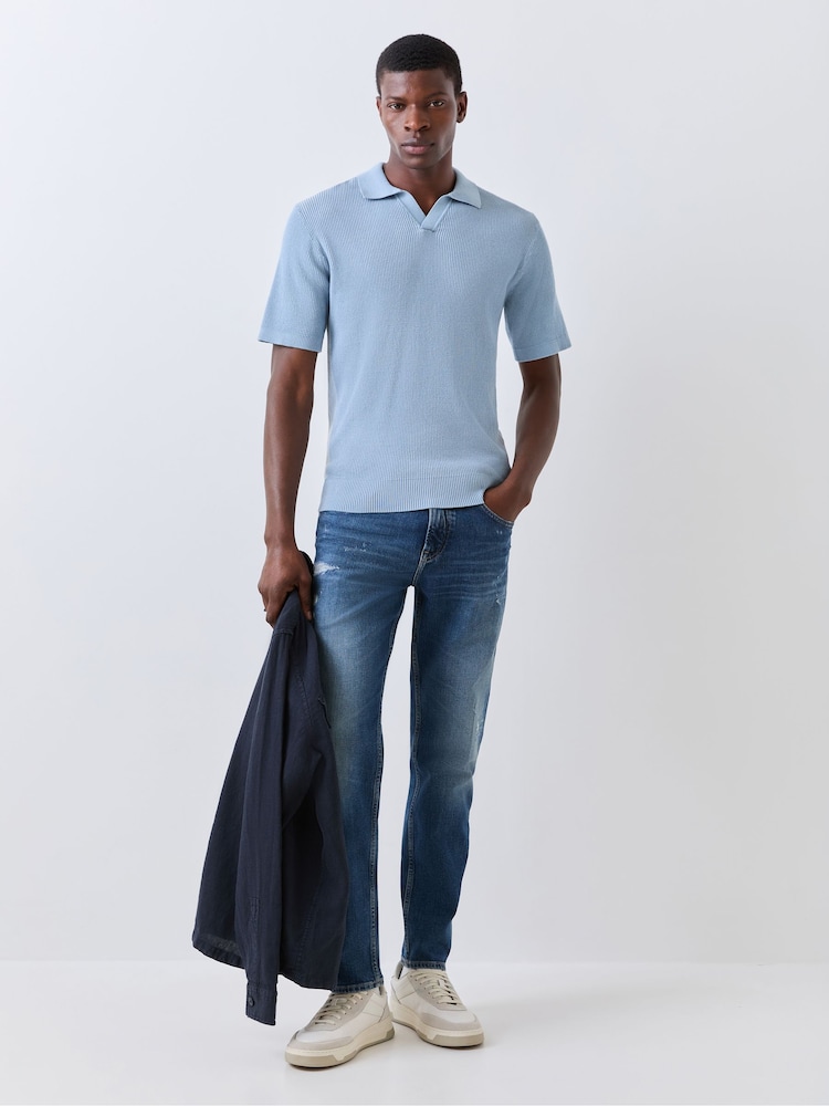 Blau - BOSS Aravola Trophy Neck Polo Shirt - Bild 2 von 5