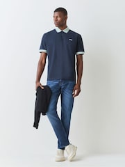 ブルー - BOSS レギュラーフィットコントラストカラーロゴポロシャツ - 画像 2 / 4