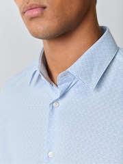 BOSS Blue Hank Stretch Shirt - Image 4 of 6