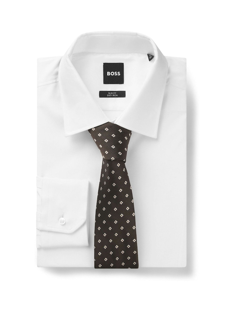 BOSS Brown 7.5cm Spot Tie - Image 1 of 3