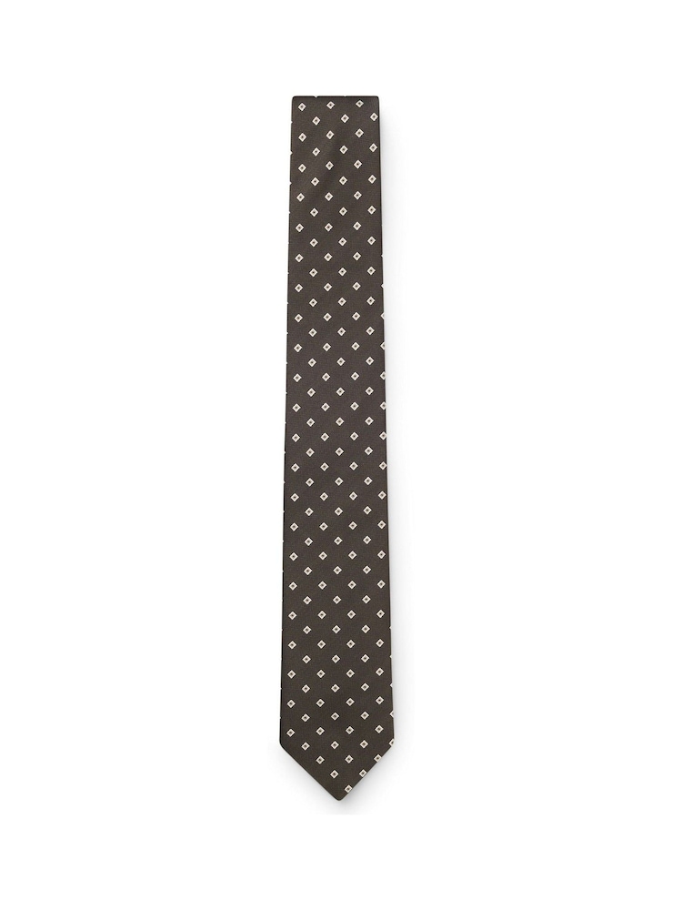 BOSS Brown 7.5cm Spot Tie - Image 3 of 3