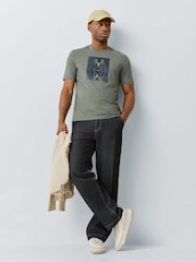 BOSS Grey Regular Fit Back Graphic T-Shirt - Image 2 of 6