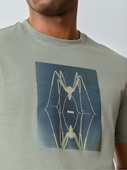 BOSS Grey Regular Fit Back Graphic T-Shirt - Image 4 of 6