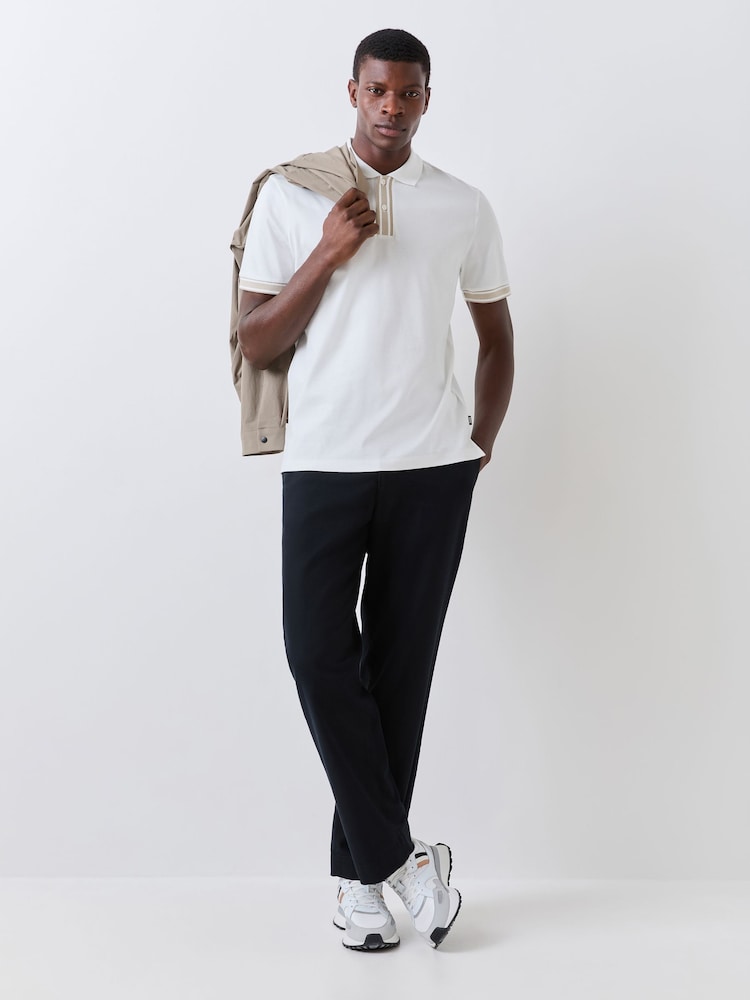BOSS White Parlay Tipped Polo Shirt - Image 2 of 5 BOSS White Parlay Tipped Polo Shirt - Image 2 of 5