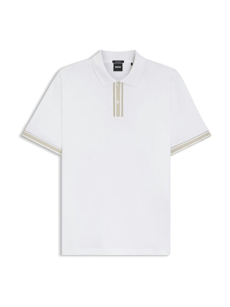 BOSS White Parlay Tipped Polo Shirt - Image 5 of 5 BOSS White Parlay Tipped Polo Shirt - Image 5 of 5