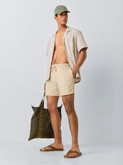 BOSS Cream Relax Logo Swim Shorts - Image 2 of 6