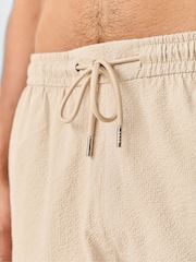 BOSS Cream Relax Logo Swim Shorts - Image 4 of 6