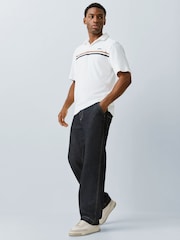 BOSS White Iconic Towelling Logo Polo Shirt - Image 2 of 5