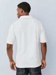 BOSS White Iconic Towelling Logo Polo Shirt - Image 3 of 5
