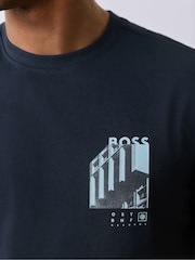 BOSS Blue Regular Fit Graphic T-Shirt - Image 4 of 6