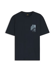 BOSS Blue Regular Fit Graphic T-Shirt - Image 6 of 6